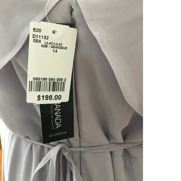 Le Chateau PLUS SIZE Dusty Lilac Purple Wedding Asymmetrical Gown Maxi Dress - Picture 5 of 5